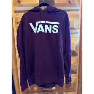Vans Off the Wall Mens Size Large Maroon Burgundy Logo Pullover Hoodie